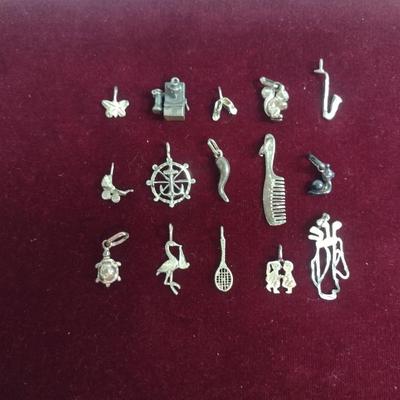 Collection of Sterling Silver Charm Pendants- Approx 20 Grams Total Weight (#20)