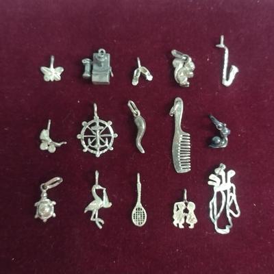 Collection of Sterling Silver Charm Pendants- Approx 20 Grams Total Weight (#20)