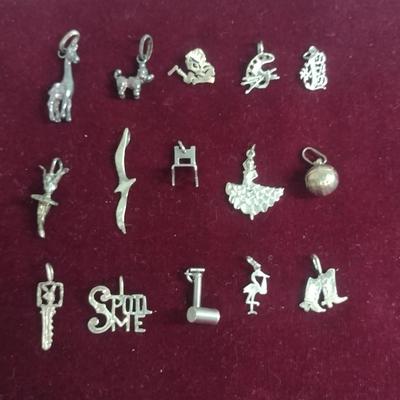 Collection of Sterling Silver Charm Pendants- Approx 18 Grams Total Weight (#21)