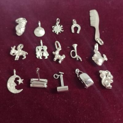 Collection of Sterling Silver Charm Pendants- Approx 24 Grams Total Weight (#23)