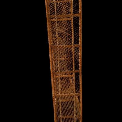 Wicker and glass étagère.