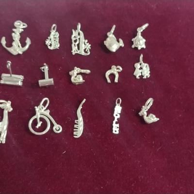 Collection of Sterling Silver Charm Pendants- Approx 22 Grams Total Weight (#24)