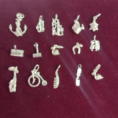 Collection of Sterling Silver Charm Pendants- Approx 22 Grams Total Weight (#24)