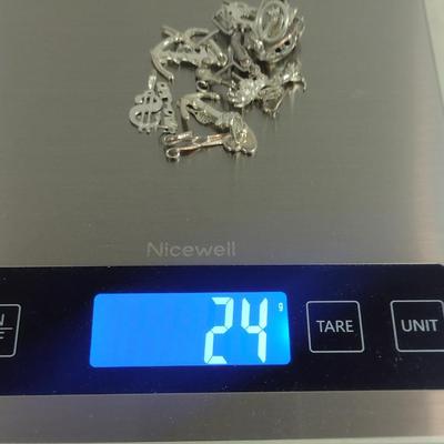 Collection of Sterling Silver Charm Pendants- Approx 24 Grams Total Weight (#25)