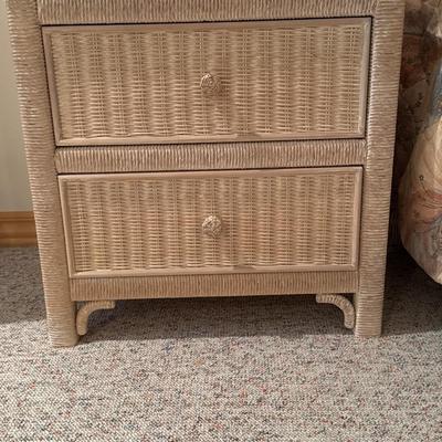 Pair of wicker side tables