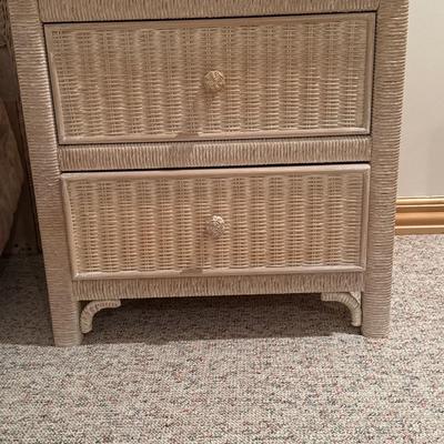 Pair of wicker side tables