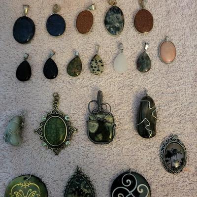 STONE AND OTHER PENDANTS