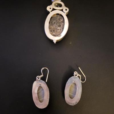 STERLING SILVER PENDANT AND EARRINGS 32g