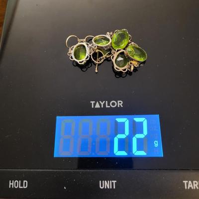 STERLING SILVER PERIDOT BRACELET 22g