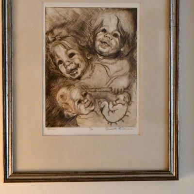 Sale Photo Thumbnail #87: Frame is 15.25" x 19.25". Art is 8.5" x 11.25"