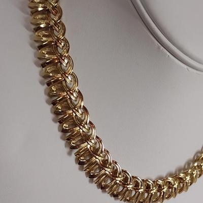 Monet Gold Tone Necklace and Earring Set (#27)