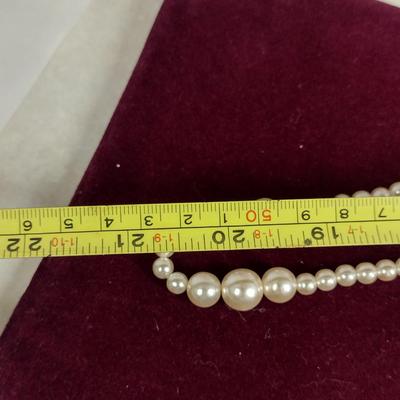 Faux Pearl Necklace and Earring Set (#28)