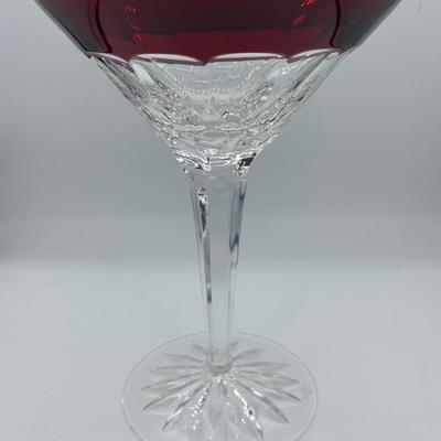 2 Waterford Crystal Simply Red Martini Glasses
