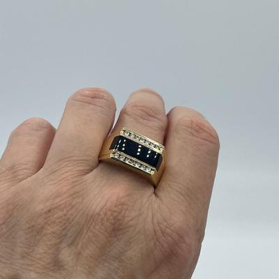 14K Gold and Onyx Men’s Ring
