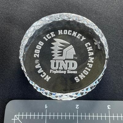 UND Fighting Sioux 2000 Hockey Championship Waterford Crystal Puck