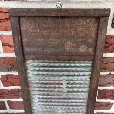 Lot 221: Vintage Washboards, Apple Cider Jug (Tin Wrapped in Wood), Mason Jars in Metal Caddy