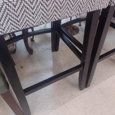 Pair of Contemporary Espresso Wood Framed Bar Stools with Cushioned Seat and Back