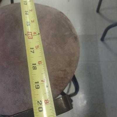 Pair of Swivel Metal Frame Stools with Cushioned Seat Choice A