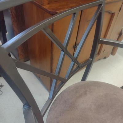 Pair of Swivel Metal Frame Stools with Cushioned Seat Choice B