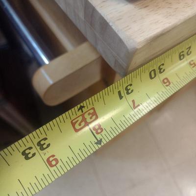 Oak Finish Stationary Kitchen Island with Added Marble Slab Top