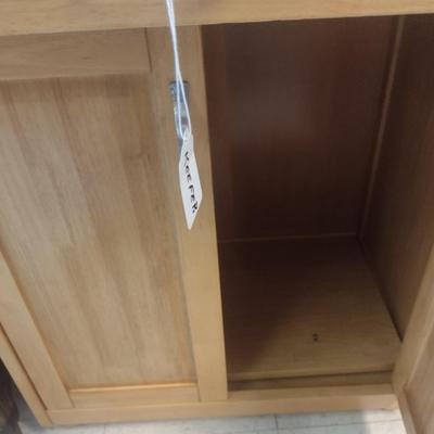 Oak Finish Stationary Kitchen Island with Added Marble Slab Top
