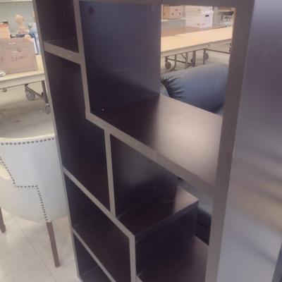 Contemporary Espresso Multi-Cubby Bookshelf