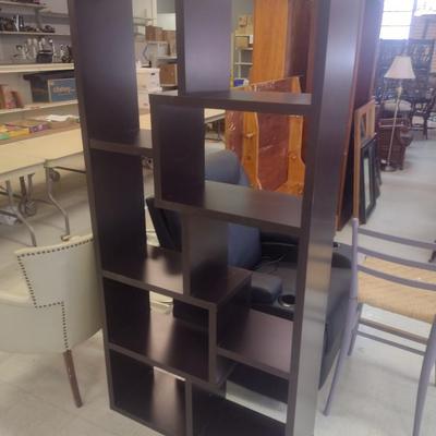 Contemporary Espresso Multi-Cubby Bookshelf