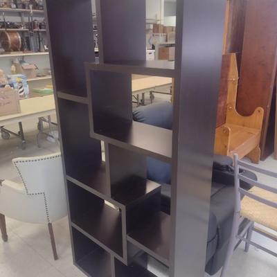 Contemporary Espresso Multi-Cubby Bookshelf