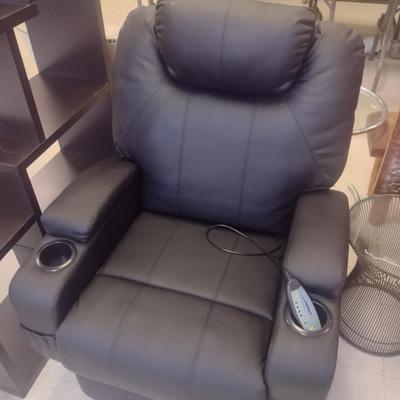 Manual Swivel and Rocker Recliner with Massage and Heat Feature