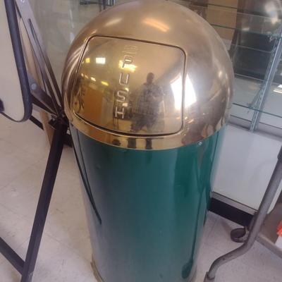 Vintage Metal Dome Top Trash Receptacle