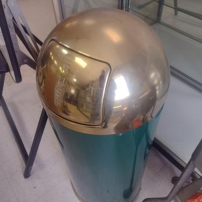 Vintage Metal Dome Top Trash Receptacle
