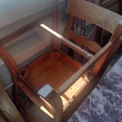 Set of Four Matching Solid Wood Vintage Chairs