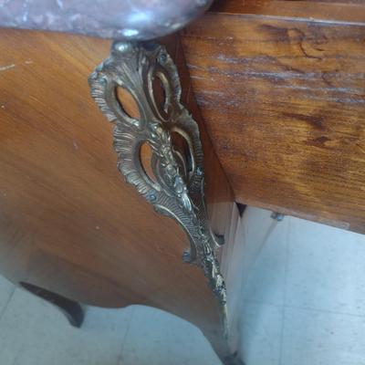 French Parquetry Mahogany Two Drawer Chest