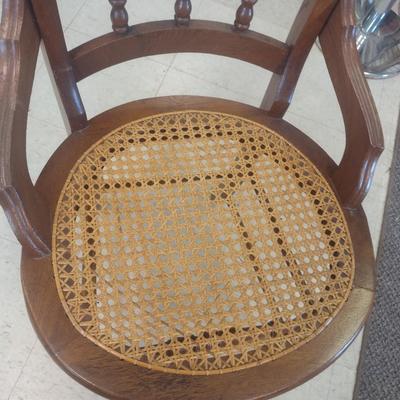 Antique Walnut Framed Chair with Cane Seat