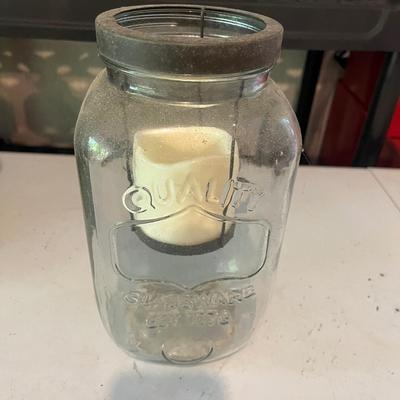 Three Oil Lamps & Mason Jar with Candle Inside (G-MG)