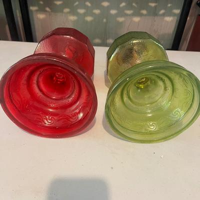 Three Oil Lamps & Mason Jar with Candle Inside (G-MG)