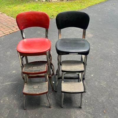 Two Cosco Kitchen Pull out Two Step Stool/Chair (G-MG)