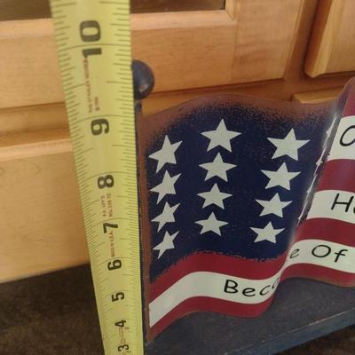 Metal American Flag Decor