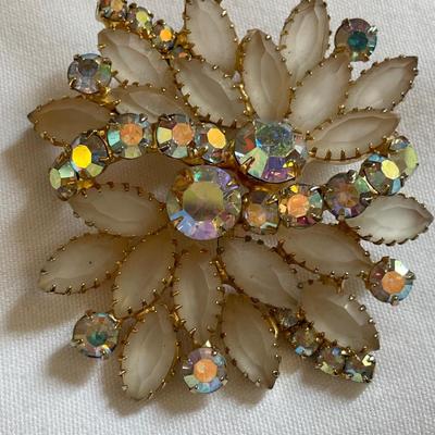 Faux pearls and stunning brooch