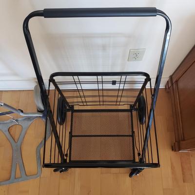 Black Metal Folding Grocery Cart & Ruxxac Fold Flat Cart (E-KD)