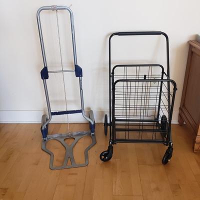 Black Metal Folding Grocery Cart & Ruxxac Fold Flat Cart (E-KD)