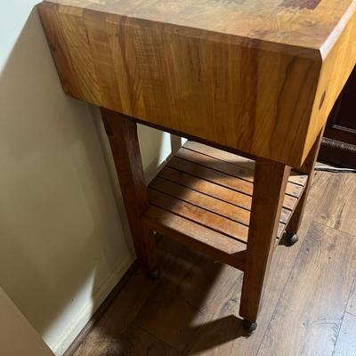 Rolling Butcher Block Table (K-MG)