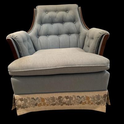 Pair of club chairs and ottoman