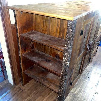 Rustic Buffet With Cabinet & Drawers (K-MG)