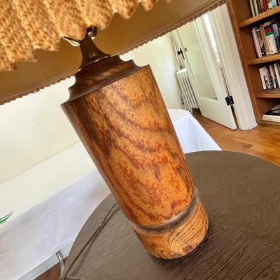 Lot 43 Cardboard table & wood lamp