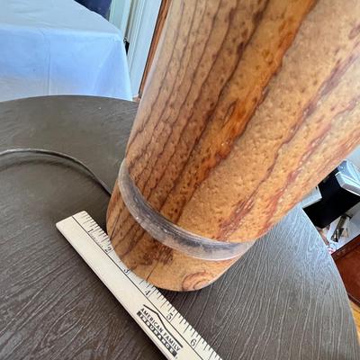 Lot 43 Cardboard table & wood lamp