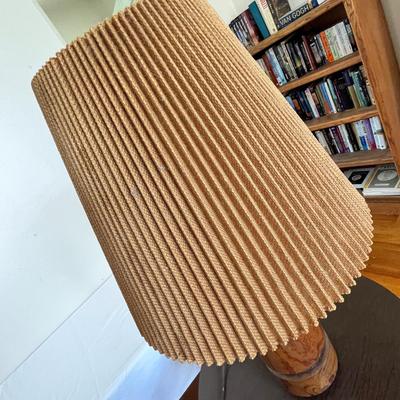 Lot 43 Cardboard table & wood lamp