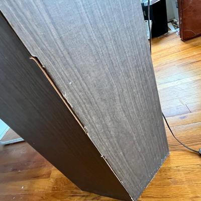 Lot 43 Cardboard table & wood lamp