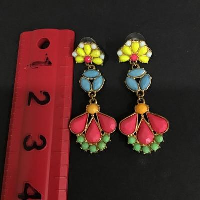 Colorful fun fashion dangle earrings