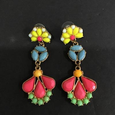 Colorful fun fashion dangle earrings